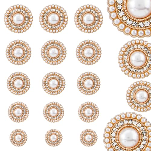 SUPERFINDINGS 28 Stück 6 Stil Legierung Strass Schaft Knöpfe Funkelnde Perle Glanz Knöpfe mit Kunststoff Imitation Perle für Mantel Anzüge Stricken Pullover Nähen Basteln SUPERFINDINGS 28 Stück 6 Stil Legierung Strass Schaft Knöpfe Funkelnde Perle Glanz Knöpfe mit Kunststoff Imitation Perle für Mantel Anzüge Stricken Pullover Nähen Basteln von SUPERFINDINGS