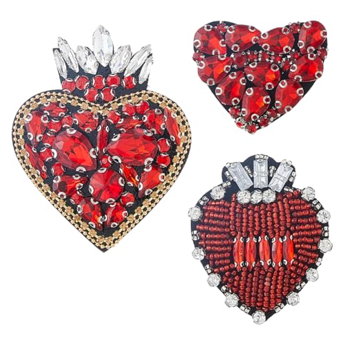 SUPERFINDINGS 3 Stück 3 Stile Strass Perlen Flicken Strass Herz Stoff Applikation Rot Kristall Aufnäher Dekorative Abzeichen Nähen Zubehör für Kleidung Tasche Hosen Schuhe Hüte DIY Handwerk SUPERFINDINGS 3 Stück 3 Stile Strass Perlen Flicken Strass Herz Stoff Applikation Rot Kristall Aufnäher Dekorative Abzeichen Nähen Zubehör für Kleidung Tasche Hosen Schuhe Hüte DIY Handwerk von SUPERFINDINGS