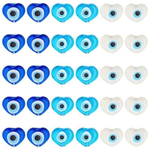 SUPERFINDINGS 30 Stück 3 Farben Handgemachte Evil Eye Lampwork Perlenstränge Türkische Zwischenperlen 11.5x14x4.5mm Herz Lampwork Lose Perlen Für Armband Ohrring Halskette, Bohrung: 1.2 mm SUPERFINDINGS 30 Stück 3 Farben Handgemachte Evil Eye Lampwork Perlenstränge Türkische Zwischenperlen 11.5x14x4.5mm Herz Lampwork Lose Perlen Für Armband Ohrring Halskette, Bohrung: 1.2 mm von SUPERFINDINGS