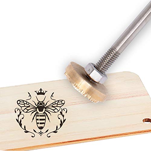 SUPERFINDINGS 30mm Queen Bee Muster Leder Branding Eisen Custom Messing Branding Eisen Stempel Präge Löten Messing Mit Stempel Für Holz Backen Leder von SUPERFINDINGS