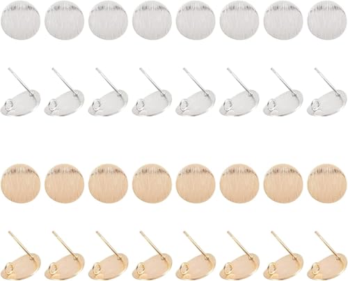 SUPERFINDINGS 32 Stück 2 Farben Messing Ohrstecker mit Schlaufe, flache runde Ohrstecker, vergoldete Scheibenohrringe, Fundstücke für DIY Ohrringherstellung Zubehör SUPERFINDINGS 32 Stück 2 Farben Messing Ohrstecker mit Schlaufe, flache runde Ohrstecker, vergoldete Scheibenohrringe, Fundstücke für DIY Ohrringherstellung Zubehör von SUPERFINDINGS