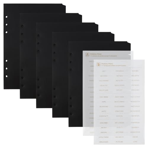 SUPERFINDINGS 35 Blatt 7 Register Trennblätter In Schwarz A5 PVC 6 Loch Papierregister Trennblätter 21.1x14.3cm/8.3"X5.6" Indexseiten Registerkarte Mit 2 wasserfesten Aufklebern SUPERFINDINGS 35 Blatt 7 Register Trennblätter In Schwarz A5 PVC 6 Loch Papierregister Trennblätter 21.1x14.3cm/8.3"X5.6" Indexseiten Registerkarte Mit 2 wasserfesten Aufklebern von SUPERFINDINGS