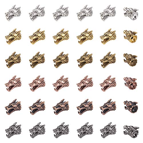 SUPERFINDINGS 36pcs Tibetan Alloy Dragon Head Perlen Mischfarbe Tibetan Spacer Beads Für DIY Armbänder Halsketten Schmuckherstellung 9x15x10mm SUPERFINDINGS 36pcs Tibetan Alloy Dragon Head Perlen Mischfarbe Tibetan Spacer Beads Für DIY Armbänder Halsketten Schmuckherstellung 9x15x10mm von SUPERFINDINGS