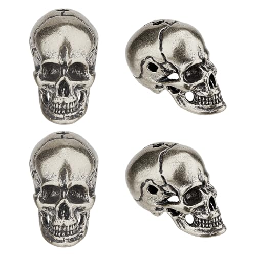 SUPERFINDINGS 4 STÜCK Silber Totenkopf Spacer Perle Tibetischer Stil Messingperlen Europäische Großloch Totenkopf Perlen Für Paracord Halskette Armbänder Schmuckherstellung DIY Bohrung: 2.5mm SUPERFINDINGS 4 STÜCK Silber Totenkopf Spacer Perle Tibetischer Stil Messingperlen Europäische Großloch Totenkopf Perlen Für Paracord Halskette Armbänder Schmuckherstellung DIY Bohrung: 2.5mm von SUPERFINDINGS