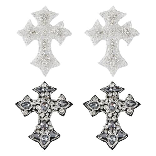 SUPERFINDINGS 4 Stück 2 Stile Kreuz Perlen Applikation Modische Kreuz Strass Perlen Aufnäher Für Kleidung Stickerei Zum Aufbügeln Oder Aufnähen Kleidungsflicken Für Hüte Jacken Jeans Kleider DIY SUPERFINDINGS 4 Stück 2 Stile Kreuz Perlen Applikation Modische Kreuz Strass Perlen Aufnäher Für Kleidung Stickerei Zum Aufbügeln Oder Aufnähen Kleidungsflicken Für Hüte Jacken Jeans Kleider DIY von SUPERFINDINGS