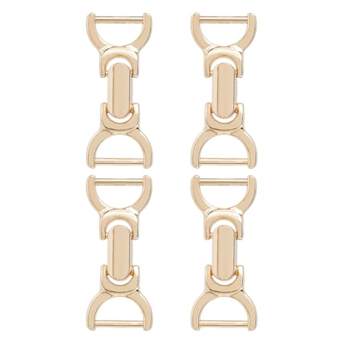 SUPERFINDINGS 4 Stück Schnalle Metallverschluss 2.28x0.98 Zoll Doppel D Ring Trense Gebiss Für Schalgürtel Gold Drehverschluss Schnallen Für DIY Basteltasche Handtasche Geldbörse Herstellung von SUPERFINDINGS