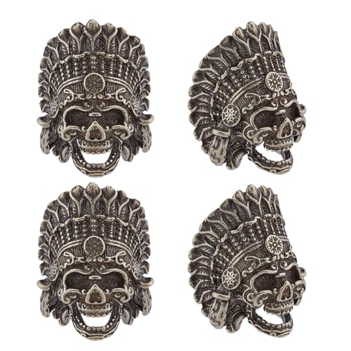 SUPERFINDINGS 4 Stück Tibetischer Stil Legierung Europäische Perlen Totenkopf Schwert Lanyard Perle Indischer Häuptling Große Lochperlen Antike Silberperlen 22x16x13mm Bohrung: 5mm SUPERFINDINGS 4 Stück Tibetischer Stil Legierung Europäische Perlen Totenkopf Schwert Lanyard Perle Indischer Häuptling Große Lochperlen Antike Silberperlen 22x16x13mm Bohrung: 5mm von SUPERFINDINGS
