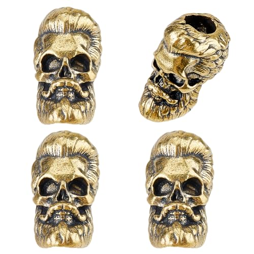 SUPERFINDINGS 4 Stück Totenkopf Messingperlen Klassisch Große Lochperlen 5mm Loch Antike Goldene Skelettperle Für DIY Halskettenanhänger Basteln Armbänder Schmuckherstellung SUPERFINDINGS 4 Stück Totenkopf Messingperlen Klassisch Große Lochperlen 5mm Loch Antike Goldene Skelettperle Für DIY Halskettenanhänger Basteln Armbänder Schmuckherstellung von SUPERFINDINGS
