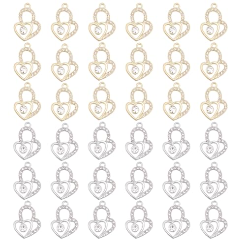 SUPERFINDINGS 40 Stück 2 Farben Herz Strass Anhänger Aus Legierung Herzform Herz Verbindungsanhänger Glänzender Liebesanhänger Valentinstagsanhänger Kristallhohl Liebesanhänger Für Schmuckherstellung SUPERFINDINGS 40 Stück 2 Farben Herz Strass Anhänger Aus Legierung Herzform Herz Verbindungsanhänger Glänzender Liebesanhänger Valentinstagsanhänger Kristallhohl Liebesanhänger Für Schmuckherstellung von SUPERFINDINGS