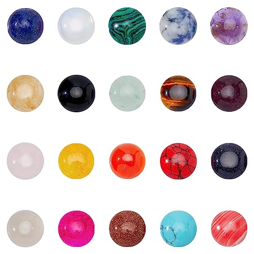 SUPERFINDINGS 40 Stück 20 Stile Natürlicher Cabochon Edelstein 12mm Halbrunder Kuppel Quarzstein Mit Flacher Rückseite Für Halsketten Schmuckherstellung DIY Handwerk Handgefertigt SUPERFINDINGS 40 Stück 20 Stile Natürlicher Cabochon Edelstein 12mm Halbrunder Kuppel Quarzstein Mit Flacher Rückseite Für Halsketten Schmuckherstellung DIY Handwerk Handgefertigt von SUPERFINDINGS