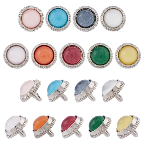 SUPERFINDINGS 45 Stück 9 Farben Legierungsknöpfe Mit Rundem Harz Platin Knöpfen 2.5mm Loch Vintage Farbige Kleidungsknöpfe Für Kleidung Taschen Bastelprojekte SUPERFINDINGS 45 Stück 9 Farben Legierungsknöpfe Mit Rundem Harz Platin Knöpfen 2.5mm Loch Vintage Farbige Kleidungsknöpfe Für Kleidung Taschen Bastelprojekte von SUPERFINDINGS