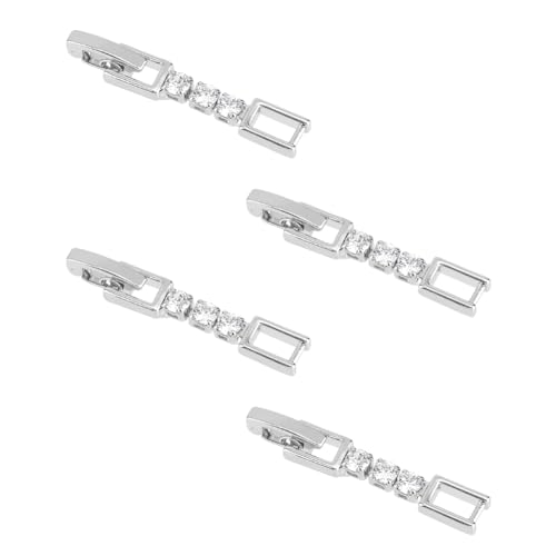 SUPERFINDINGS 4Stk Silber Armband Verlängerung Verschluss Klappverschluss Beschichtet Schmuck Für Halskette Strassverlängerung Kristallverschlüsse von SUPERFINDINGS