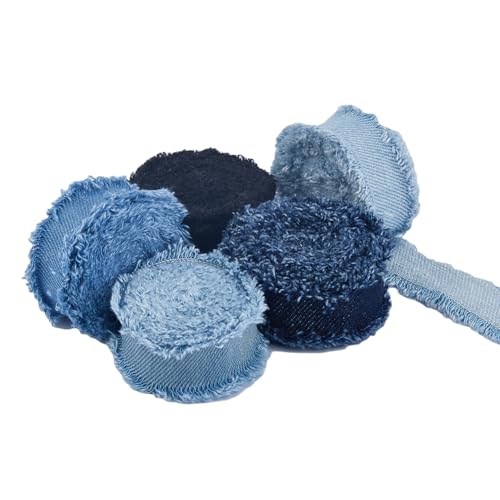 SUPERFINDINGS 5 Stück 5 Farben 1.7 Yards Fransen Stoffband Jeansband Ausgefranstes Baumwoll Jeansstoffband Zum Verpacken von Geschenken Haaren Nähzubehör Hochzeit SUPERFINDINGS 5 Stück 5 Farben 1.7 Yards Fransen Stoffband Jeansband Ausgefranstes Baumwoll Jeansstoffband Zum Verpacken von Geschenken Haaren Nähzubehör Hochzeit von SUPERFINDINGS