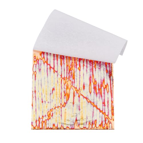 SUPERFINDINGS 50 Blatt Metallblattpapier Mit Mustern Buntes Blattpapier Rotes Folienimitat Blattgoldblätter Für DIY Nagelmalereien Handarbeiten Bilderrahmen Skulpturen von SUPERFINDINGS