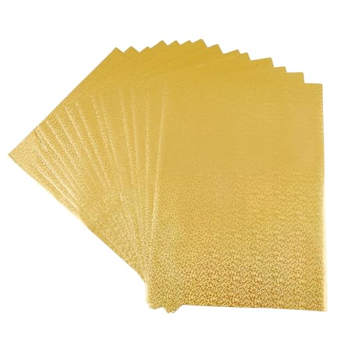 SUPERFINDINGS 50 Blatt Toner Reaktivfolie 29.5x21cm Elegance Laserdrucker Bastelpapier Goldene Reaktivfolie Für DIY Handwerk Prägen Scrapbooking Karten von SUPERFINDINGS