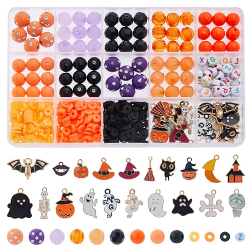 SUPERFINDINGS 567 Stück DIY Halloween Schmuckherstellungs Set Herbst Themen Perlen Acryl Buchstabenperlen Polymer Ton Perlen Halloween Legierung Emaille Anhänger SUPERFINDINGS 567 Stück DIY Halloween Schmuckherstellungs Set Herbst Themen Perlen Acryl Buchstabenperlen Polymer Ton Perlen Halloween Legierung Emaille Anhänger von SUPERFINDINGS