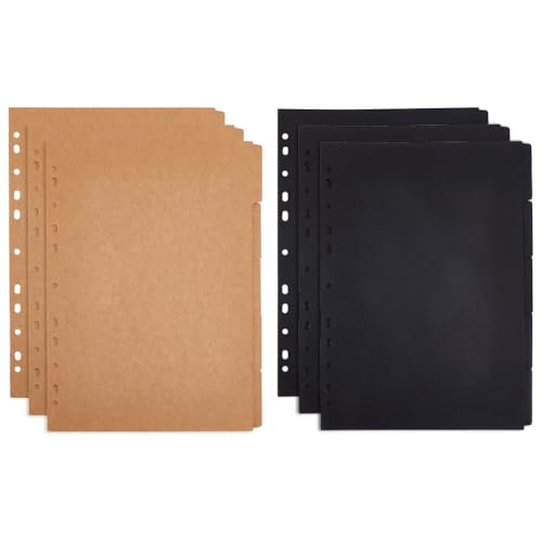 SUPERFINDINGS 6 Sets 30 Blätter 5 Tab Ordner Trenner 2 Farben A4 Notizbuch Register Mit Tab 11 Loch Registerblätter 29.8x22cm Studienpapier Ordner Trenner Für Stundenpläne von SUPERFINDINGS