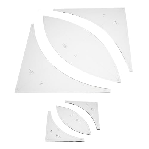 SUPERFINDINGS 6 transparente Acryl Quiltvorlagen 4/8 (1) cm Quilt Patchwork Lineal Set Klarer Winkel Und Ovale Quilt Schneideschablone F¨¹r N?hmaschinen Schneidematten Kunsthandwerk von SUPERFINDINGS