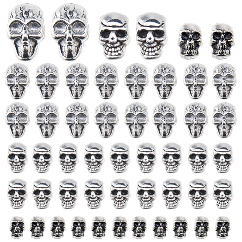 SUPERFINDINGS 60 Stück 3 Stile Silberne Totenkopfperle Tibetischer Stil Legierungsperlen Großes Loch Totenkopfperlen Für Halsketten Armbänder Schmuckherstellung DIY Zubehör Bohrung: 2.5~5mm SUPERFINDINGS 60 Stück 3 Stile Silberne Totenkopfperle Tibetischer Stil Legierungsperlen Großes Loch Totenkopfperlen Für Halsketten Armbänder Schmuckherstellung DIY Zubehör Bohrung: 2.5~5mm von SUPERFINDINGS