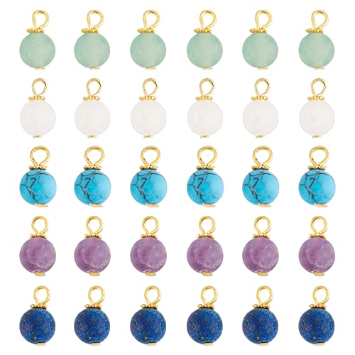 SUPERFINDINGS 60 St¨¹ck 8 mm Edelstein Charms Rund Gefrostet Naturstein Charms Gef?rbte Synthetische Charms F¨¹r Halsketten Schmuckherstellung SUPERFINDINGS 60 St¨¹ck 8 mm Edelstein Charms Rund Gefrostet Naturstein Charms Gef?rbte Synthetische Charms F¨¹r Halsketten Schmuckherstellung von SUPERFINDINGS
