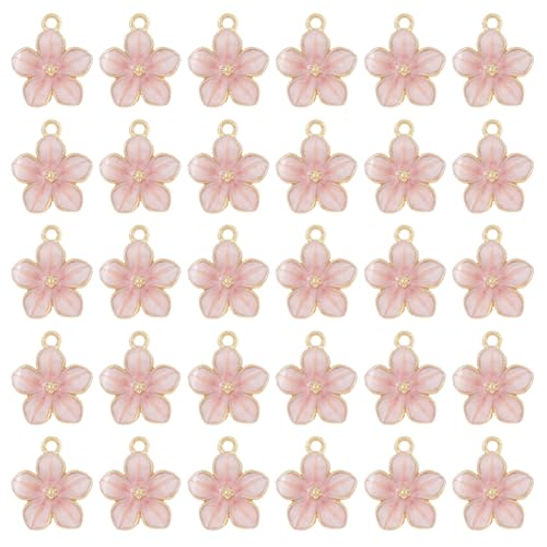 SUPERFINDINGS 60 Stück Legierung Emaille Anhänger Blumenanhänger Kirschblüten Emaille Gold Plattiert Blumenzauber Pink Für Armbänder Schmuckherstellung Bohrung: 1.5mm SUPERFINDINGS 60 Stück Legierung Emaille Anhänger Blumenanhänger Kirschblüten Emaille Gold Plattiert Blumenzauber Pink Für Armbänder Schmuckherstellung Bohrung: 1.5mm von SUPERFINDINGS
