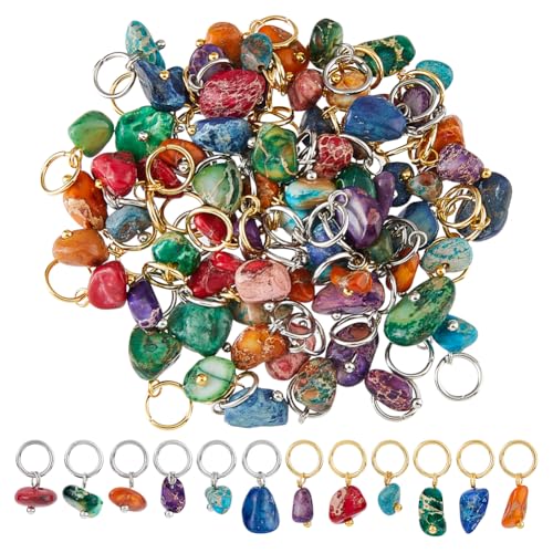 SUPERFINDINGS 72 Stück 12 Stile Naturstein-Anhänger, gemischte Edelstein-Charms mit 2 Farben, Edelstahl-Bindering, Edelstein-Anhänger für Ohrringe, Halsketten, Armbänder, Schmuckherstellung, 1,5 ~ 2 SUPERFINDINGS 72 Stück 12 Stile Naturstein-Anhänger, gemischte Edelstein-Charms mit 2 Farben, Edelstahl-Bindering, Edelstein-Anhänger für Ohrringe, Halsketten, Armbänder, Schmuckherstellung, 1,5 ~ 2 von SUPERFINDINGS