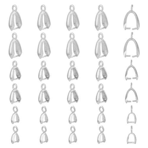 SUPERFINDINGS 72 Stück 3 Stile Messing Eispickel Klemmbügel Platin Anhänger Klemmverschlüsse Perlen Anhänger Verbindungsstück Filigrane Rack Beschichtung Schmuckverschlüsse von SUPERFINDINGS