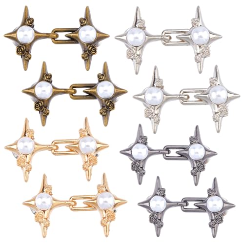 SUPERFINDINGS 8 Satz Verstellbarer Sternknopf Verstellbarer Hosenbund Straffer Clip Abnehmbare Dekorative Taillenschnallen Jeans Straffer Knöpfe Für Hosen 4.7x2.9cm von SUPERFINDINGS
