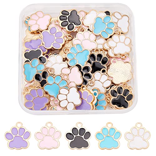 SUPERFINDINGS 80 Stück 5 Farben Hund Pfotenabdruck Charms Legierung Emaille Fußabdruck Anhänger 17.5x16 mm Tier Fußabdruck Chunk Charms Für DIY Schmuckherstellung Halskette Armband, Loch: 2 mm SUPERFINDINGS 80 Stück 5 Farben Hund Pfotenabdruck Charms Legierung Emaille Fußabdruck Anhänger 17.5x16 mm Tier Fußabdruck Chunk Charms Für DIY Schmuckherstellung Halskette Armband, Loch: 2 mm von SUPERFINDINGS