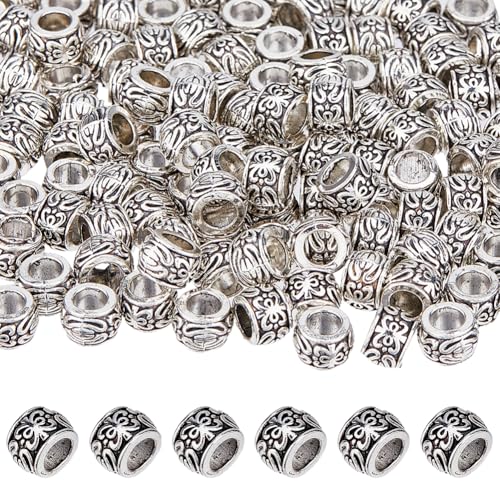 SUPERFINDINGS Abstandshalter mit großem Loch, 7,5 mm, tibetischer Stil, Legierung, europäische Perlen, Retro-Muster, Rocailles-Perlen für Schmuckherstellung, DIY, Halskette, Loch: 4 mm, 130 Stück SUPERFINDINGS Abstandshalter mit großem Loch, 7,5 mm, tibetischer Stil, Legierung, europäische Perlen, Retro-Muster, Rocailles-Perlen für Schmuckherstellung, DIY, Halskette, Loch: 4 mm, 130 Stück von SUPERFINDINGS
