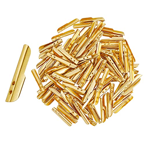 SUPERFINDINGS Goldene elastische Kordelverschlüsse mit Widerhaken, 3 mm breit, Messing, Aiglet-Hoodie-Schlossenden, Stretchschlaufe, Schnürsenkel, Ersatz für Crimpen, DIY, Mütze, Masken, Tagebücher von SUPERFINDINGS