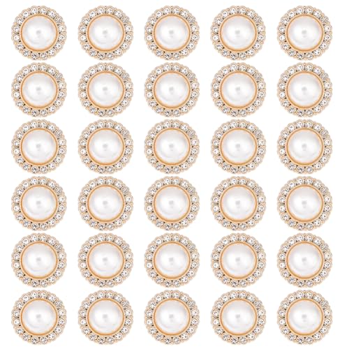 SUPERFINDINGS Goldfarbene Kunststoffknöpfe, flach, rund, 3,5 mm Loch, Perlenknöpfe, Zubehör, Dekoration, Handwerk für DIY, Scrapbooking, Verzierungen, Hochzeit, 30 Stück SUPERFINDINGS Goldfarbene Kunststoffknöpfe, flach, rund, 3,5 mm Loch, Perlenknöpfe, Zubehör, Dekoration, Handwerk für DIY, Scrapbooking, Verzierungen, Hochzeit, 30 Stück von SUPERFINDINGS
