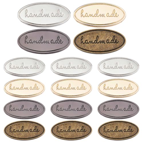 SUPERFINDINGS Handgefertigte Metall-Etiketten in 4 Farben, 2 x 4 cm, mehrere Farben, oval, Eisen-Etiketten, handgefertigt, bedruckt, für selbstgemachte Geschenke, Geldbörsen, Taschen, Nähen, Basteln SUPERFINDINGS Handgefertigte Metall-Etiketten in 4 Farben, 2 x 4 cm, mehrere Farben, oval, Eisen-Etiketten, handgefertigt, bedruckt, für selbstgemachte Geschenke, Geldbörsen, Taschen, Nähen, Basteln von SUPERFINDINGS