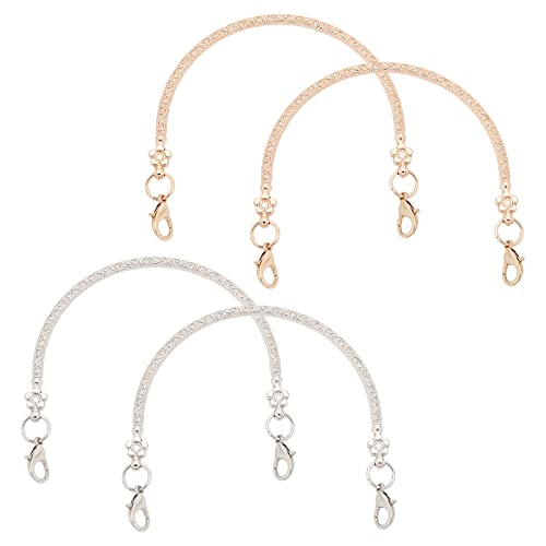 SUPERFINDINGS Handtaschengriffe aus Eisen, halbrund, halbrund, mit Blumenmuster, 4 Stück von SUPERFINDINGS