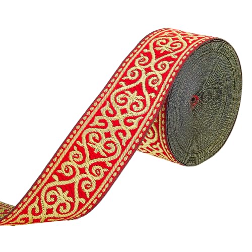 SUPERFINDINGS Jacquard Band 7.66 Meter 3.3 cm Breit Ethnischer Stil Jacquard Bänder Rotes Blumenstickerei Band Blumen Polyester Borten Für DIY Kleidungstaschen Näharbeiten Dekorationen SUPERFINDINGS Jacquard Band 7.66 Meter 3.3 cm Breit Ethnischer Stil Jacquard Bänder Rotes Blumenstickerei Band Blumen Polyester Borten Für DIY Kleidungstaschen Näharbeiten Dekorationen von SUPERFINDINGS