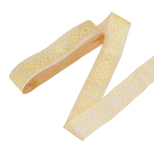 SUPERFINDINGS Jacquard Band 7.66 Meter 3.3 cm Breit Ethnischer Stil Jacquard Borte Weiß Goldene Blumenstickerei Bänder Alte Spitzenblumen Polyester Borten Für DIY Kleidung Nähzubehör SUPERFINDINGS Jacquard Band 7.66 Meter 3.3 cm Breit Ethnischer Stil Jacquard Borte Weiß Goldene Blumenstickerei Bänder Alte Spitzenblumen Polyester Borten Für DIY Kleidung Nähzubehör von SUPERFINDINGS