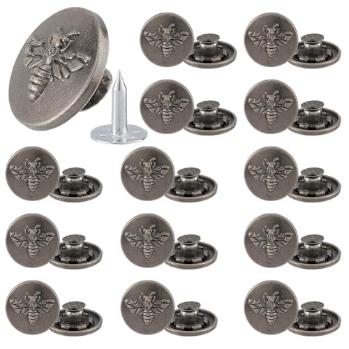 SUPERFINDINGS Jeansknöpfe, Ersatzknöpfe mit Bienenmuster, 18 mm, kein Nähen, abnehmbare Metall-Jeansknöpfe, Legierung, runder Knopf für Jeans und Jacken, Denim-Kleidung, Mäntel, Hemden, 40 Sets SUPERFINDINGS Jeansknöpfe, Ersatzknöpfe mit Bienenmuster, 18 mm, kein Nähen, abnehmbare Metall-Jeansknöpfe, Legierung, runder Knopf für Jeans und Jacken, Denim-Kleidung, Mäntel, Hemden, 40 Sets von SUPERFINDINGS