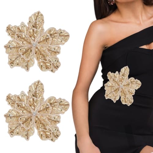 SUPERFINDINGS Pailletten-Blumenaufnäher, handgefertigt, Strass, Applikation, Spitze, Blüte, Blumenstickerei, Aufnäher, Applikation, zum Aufnähen, für Kleidung, Taschen, Hochzeitskleider, Reparatur, 2 SUPERFINDINGS Pailletten-Blumenaufnäher, handgefertigt, Strass, Applikation, Spitze, Blüte, Blumenstickerei, Aufnäher, Applikation, zum Aufnähen, für Kleidung, Taschen, Hochzeitskleider, Reparatur, 2 von SUPERFINDINGS
