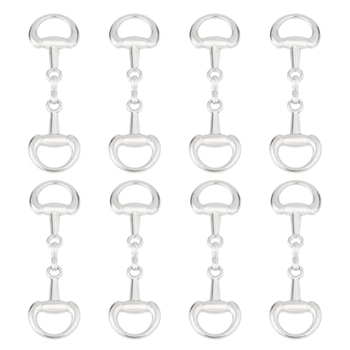 SUPERFINDINGS Platin-Doppel-D-Ringe, Trensen-Bit-Schnallen, Legierung, Reitsport, Schmuckherstellung, Metallglieder für Halsketten, Armbänder, faltbare Verbindungsschließe für Heimwerker von SUPERFINDINGS