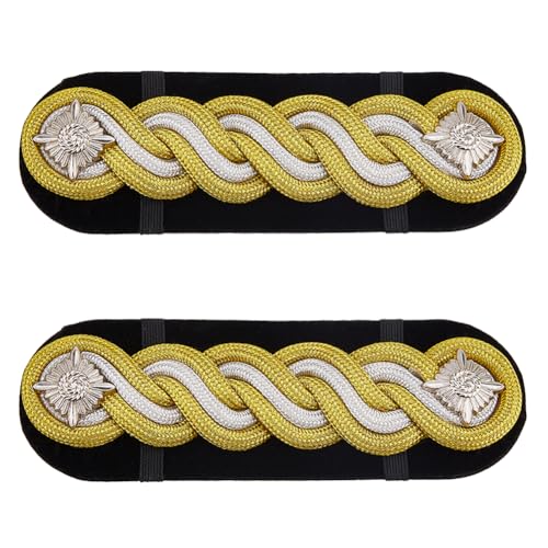 SUPERFINDINGS Schulterklappen aus Polyester, für Militäruniform, Kostüm, Cosplay, Kleidung, Zubehör, 1 Paar, 14,1 x 4,7 cm, goldfarbene Kordel, 1 Paar SUPERFINDINGS Schulterklappen aus Polyester, für Militäruniform, Kostüm, Cosplay, Kleidung, Zubehör, 1 Paar, 14,1 x 4,7 cm, goldfarbene Kordel, 1 Paar von SUPERFINDINGS