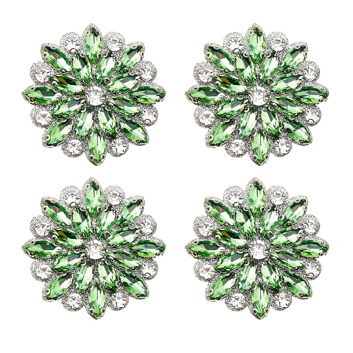 SUPERFINDINGS Strass-Blumen-Applikation, grüne Blumenapplikationen, Kristall-Rhinstone-Applikation, Hochzeit, Brautgürtel, Applikationen für Brautkleid, Gürtel, DIY, Kleidung, Dekorationen, 4 Stück SUPERFINDINGS Strass-Blumen-Applikation, grüne Blumenapplikationen, Kristall-Rhinstone-Applikation, Hochzeit, Brautgürtel, Applikationen für Brautkleid, Gürtel, DIY, Kleidung, Dekorationen, 4 Stück von SUPERFINDINGS