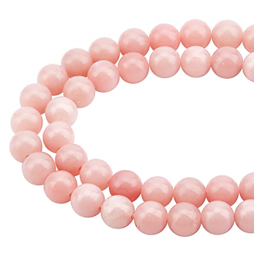 SUPERFINDINGS Über 116 Stück 2 Stränge Natürliche Rosa Opalperlen Stränge 6 mm Runde Lose Perlen Opal Edelstein Lose Perlen Kristallenergie Steinperlen Für Armbänder Schmuckherstellung Loch: 1 mm von SUPERFINDINGS