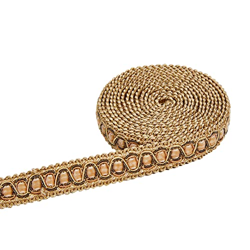 SUPERFINDINGS Zopfbesatz 13.67 Yard Gewebter Polyester Zopfbesatz 20mm Goldfarben Dekorativer Stoffbesatz Für Kostüme DIY Nähen Basteln Verzierung Polsterung Heimdekoration von SUPERFINDINGS