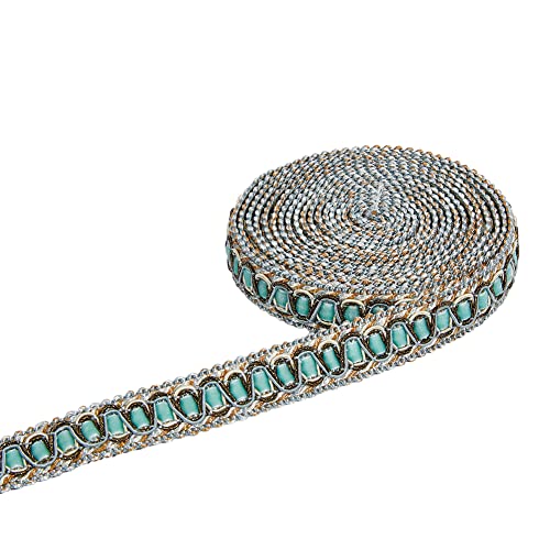 SUPERFINDINGS Zopfbesatz 13.67 Yard Gewebter Polyester Zopfbesatz 20mm Türkis Dekorativer Stoffbesatz Für Kostüme DIY Nähen Basteln Verzierung Polsterung Heimdekoration von SUPERFINDINGS