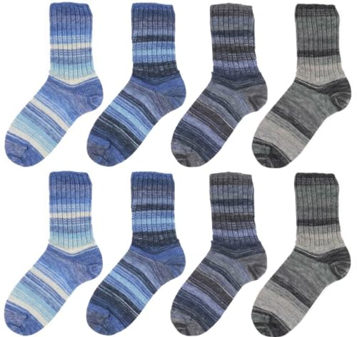 SUPERGARNE Sockenwolle Aktiv 6-fädig - 1200 g (8x150g), Strapazierfähig, Maschinenwaschbar, Made in Italy, Ideal für Socken und Strickprojekt (Denim) von SUPERGARNE
