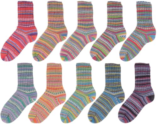 SUPERGARNE Sockenwolle mit Baumwolle Aktiv Cotton – 1000 g (10x100g), Strapazierfähig, Maschinenwaschbar, Made in Italy, Ideal für Socken und Strickprojekt (COOL) von SUPERGARNE
