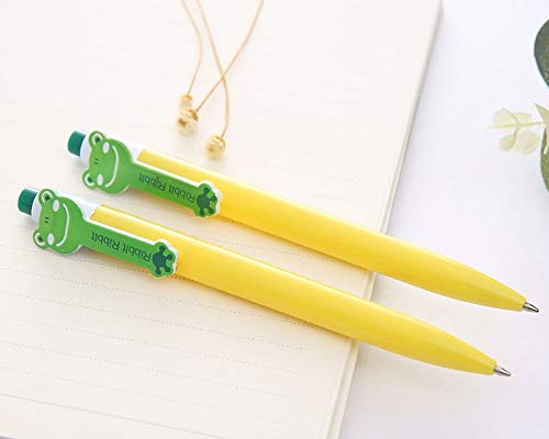 SUPERTOOL Creative Stationery Kugelschreiber, 10 Stück, 0,5 mm, niedlicher Kugelschreiber in Kugelform zum Schreiben und Zeichnen (gelber Frosch) von Supertool