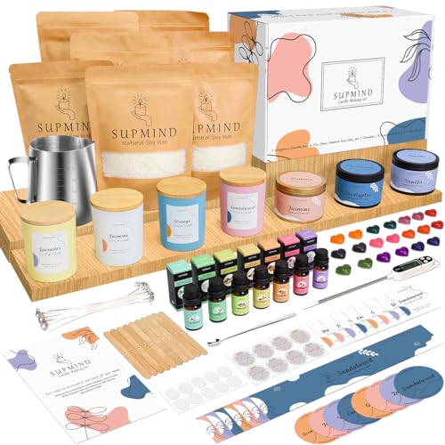 SUPMIND Kerzenherstellungs-Kit für Erwachsene - Komplettes Set Kerzenherstellungszubehör für die Kerzenherstellung Starter-Kits mit Soja-Kerzen-Kit - Perfekte Dekoration für das Familienleben SUPMIND Kerzenherstellungs-Kit für Erwachsene - Komplettes Set Kerzenherstellungszubehör für die Kerzenherstellung Starter-Kits mit Soja-Kerzen-Kit - Perfekte Dekoration für das Familienleben von SUPMIND