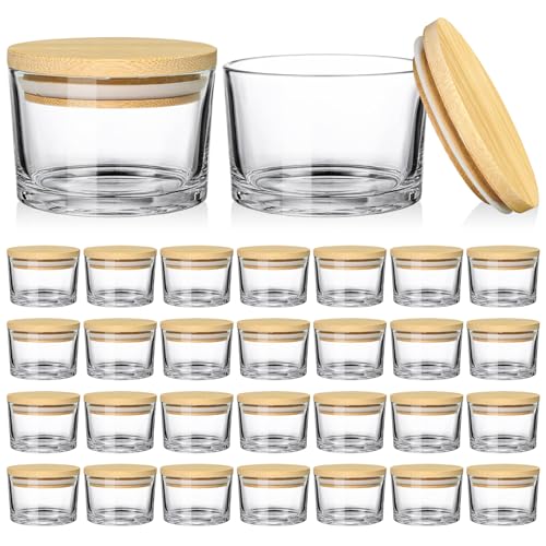 SUPMIND Transparente Kerzengläser, klein, breite Öffnung, leere Gläser mit Bambusdeckel, für die Herstellung von Kerzen, Großbehälter, 30 Stück SUPMIND Transparente Kerzengläser, klein, breite Öffnung, leere Gläser mit Bambusdeckel, für die Herstellung von Kerzen, Großbehälter, 30 Stück von SUPMIND
