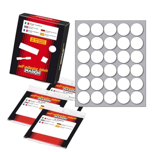 Packung mit 25 Stück rundem Etikett Ø22 Weiß (10Fgx30et/Fg) Aufkleber von SUPPLIER